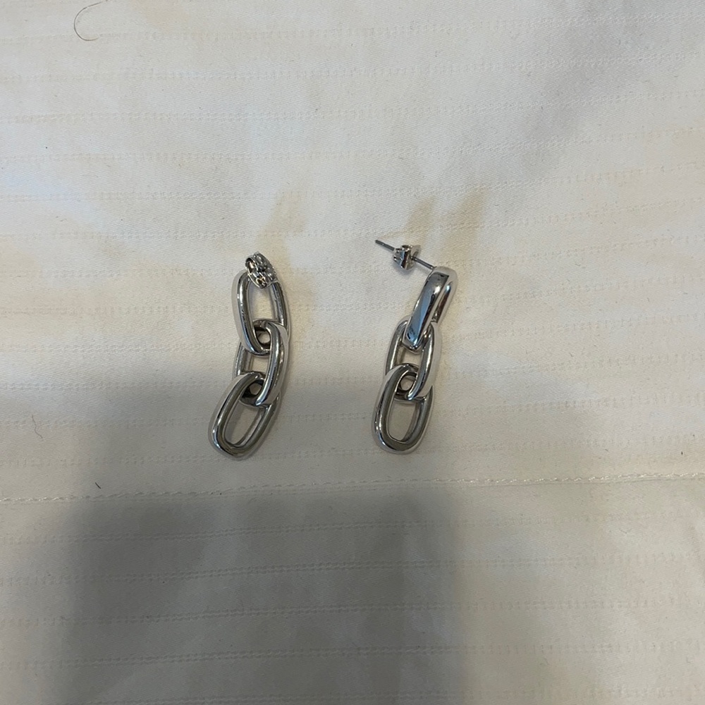 Silver chain earrings